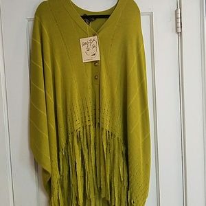Patti LaBelle Poncho Top, Green, OSFM, NWT